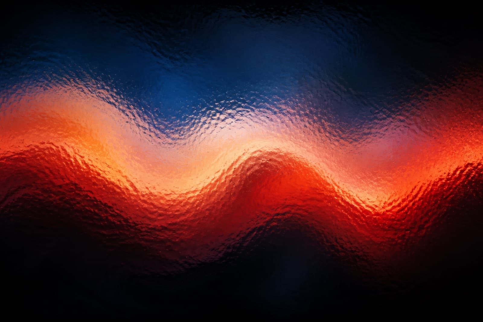 A warm current moving through dark water