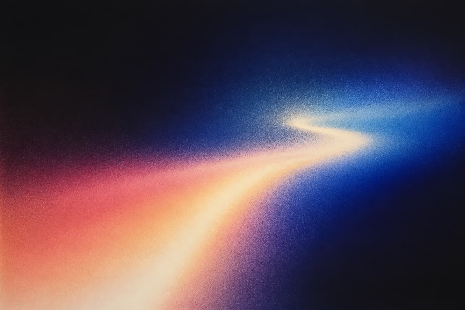 A path of light across dark grain